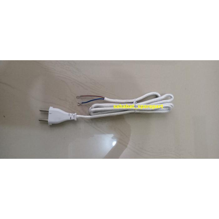 Kabel Setrika Listrik Ron Cable Kepala Gepeng Pipih Putih Tali Colokan Strika Listrik Berkualitas