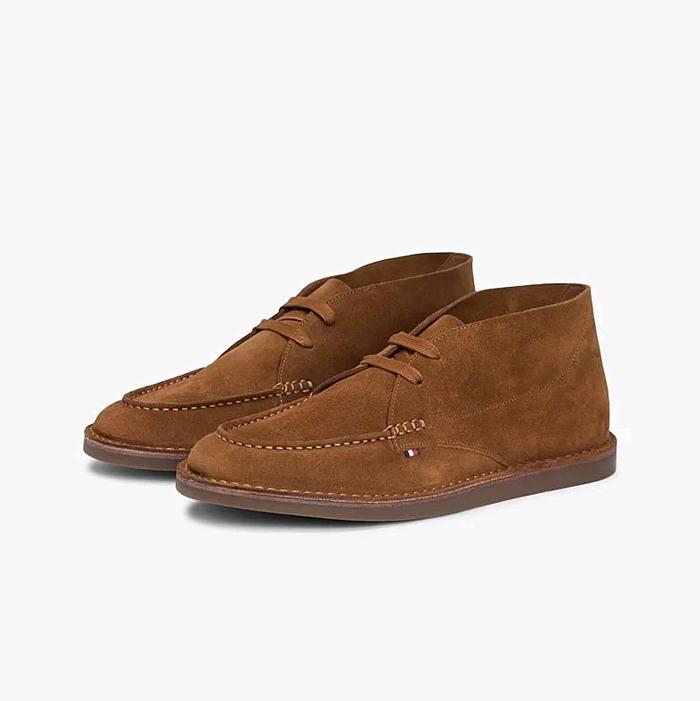 Tommy Hilfiger - Suede Topstitch Lace- Up Chukka Boots Original Sepatu Boots Pria