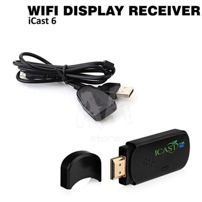 Wifi Display Receiver TV Miracast IOS & Android iCast 6 Dongle HDMI Wireles HP ke TV