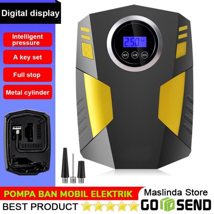 POMPA ANGIN ELEKTRIK KOMPRESOR BAN MINI PORTABLE INFLATOR LCD DISPLAY