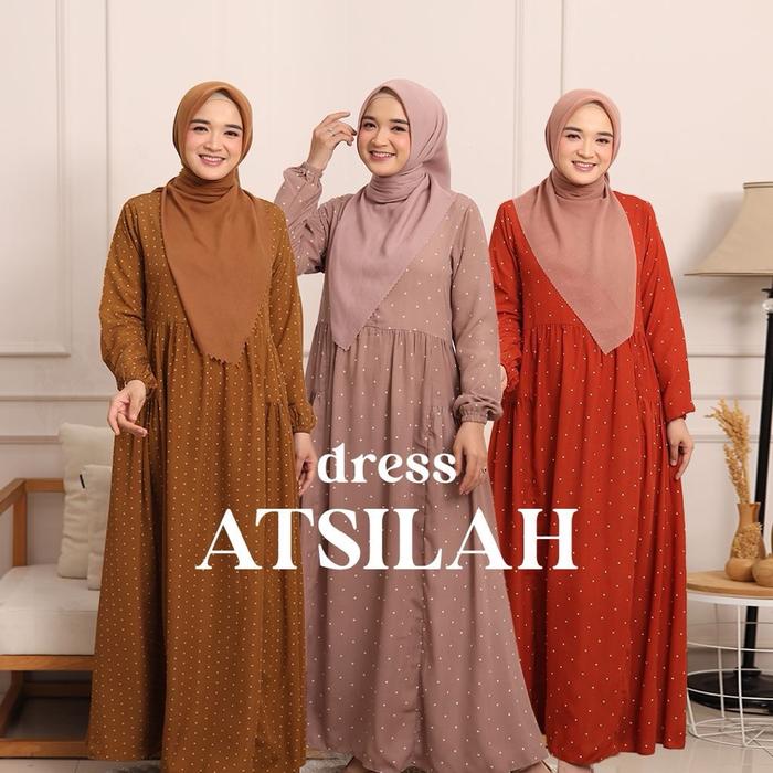 Atsilah Dress Gamis Polkadot by Greenism