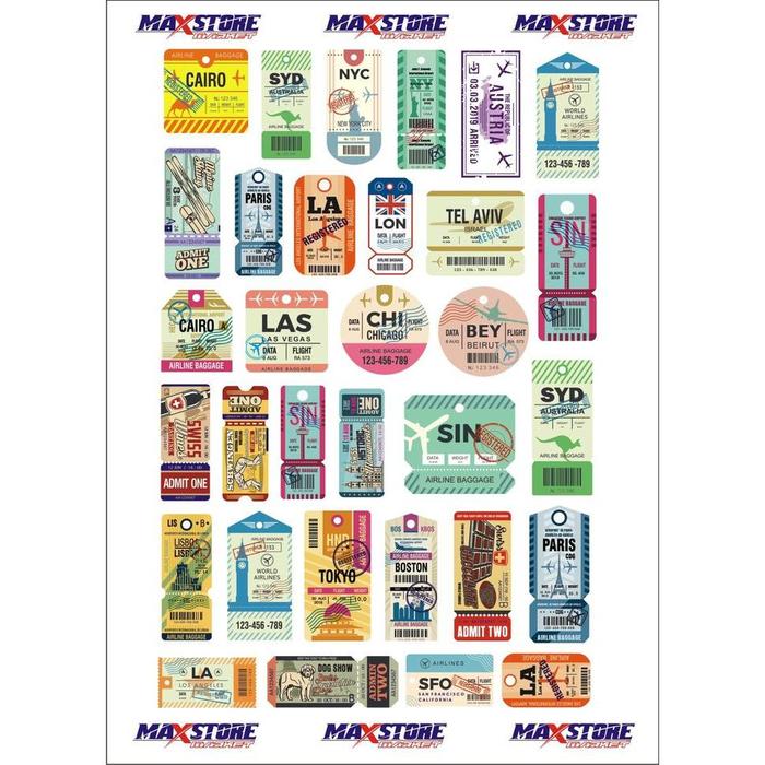 Boarding Pass Stiker / Boardingpass Sticker / Luggage Stiker / Koper