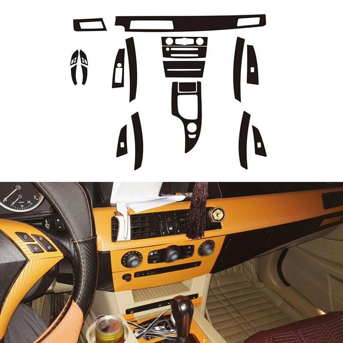 3D Glossy Carbon Fiber Sticker Vinyl Decal Trim Interior