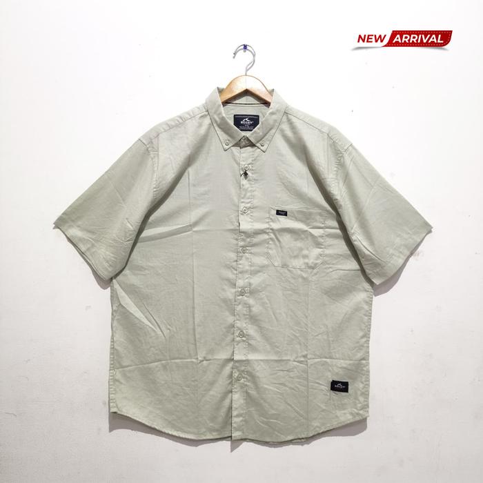 ROLUN Kemeja Pria BIG SIZE Polos Reguler Fit Sof Sage Lengan Pendek CS142239BZ