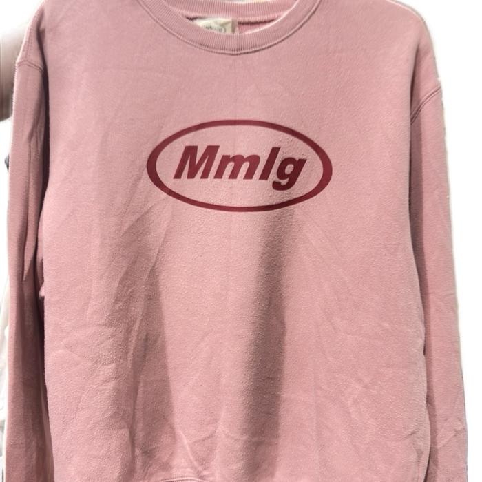 Mmlg Sweatshirt Warna Pink dengan Logo Oval Merah untuk Pria dan Wanita