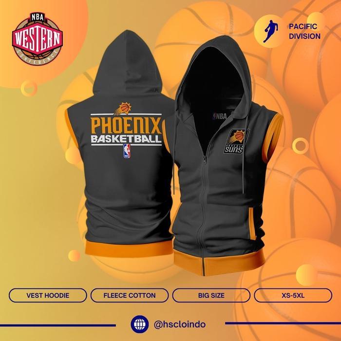 Hoodie Vest HSCLO Phoenix Suns NBA Western Conference Basketball Rompi Basket Ukuran Big Size Jumbo 
