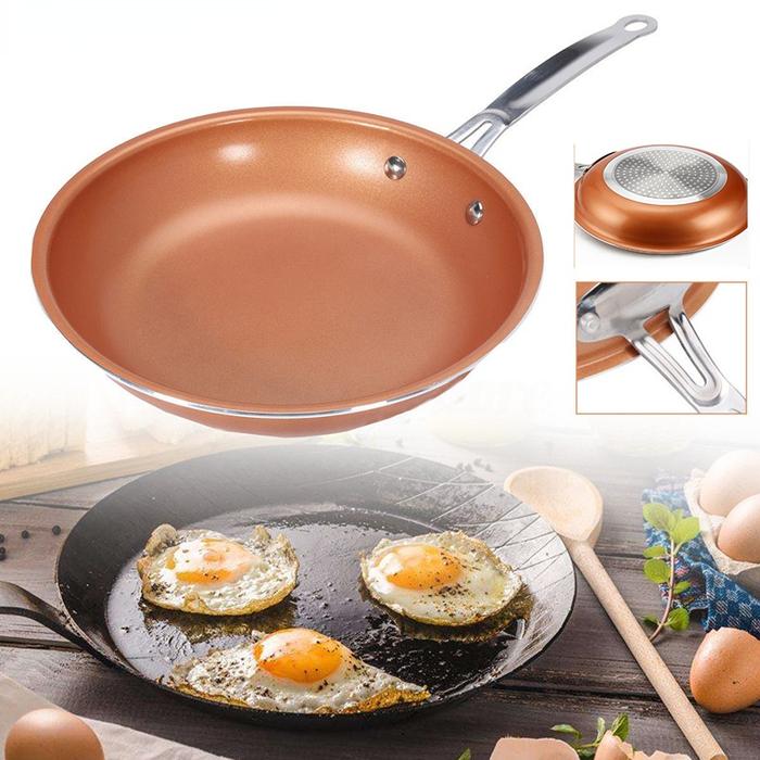 Nonstick Pan Copper Red Pan Ceramic Induction Frying Pan Pan Safety 8