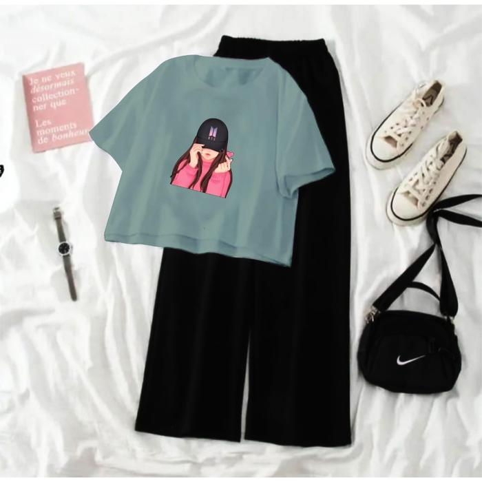 SETELAN CROP COMFORD BEAR
