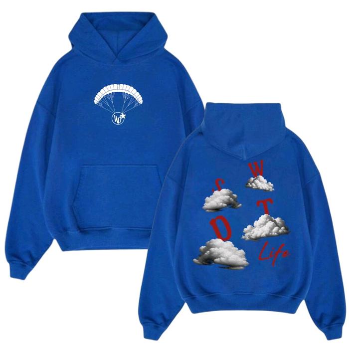 Jaket Sweater Hoodie Boxy Wdst Life Starboy Distro Unisex M-XXL - Pria oversized tie dye biru pas wh
