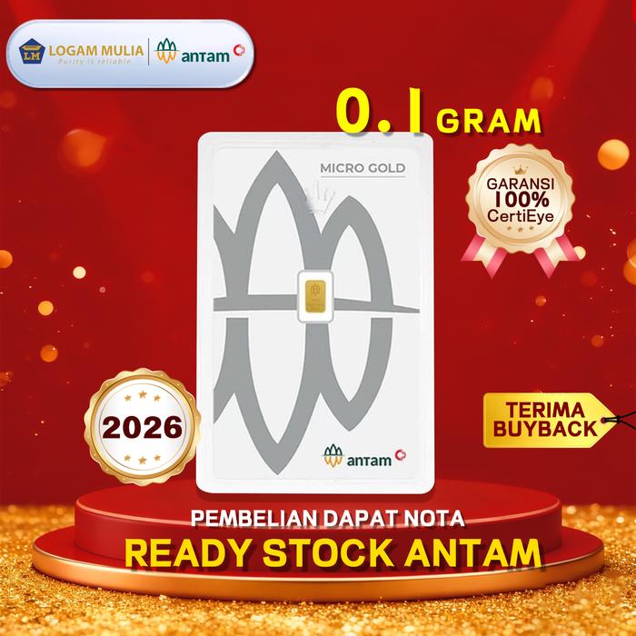 LM Emas Antam 0.1 gram Asli, Original, Certieye, 99,99%
