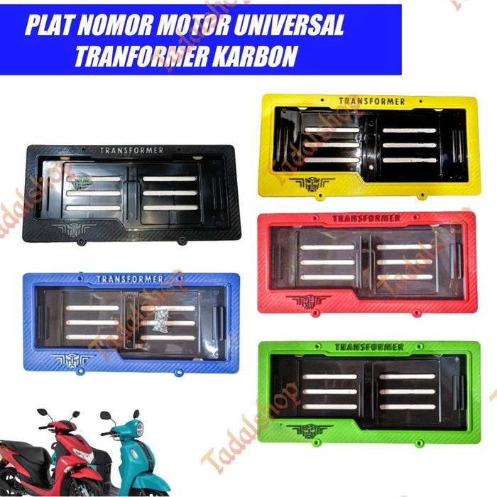 DUDUKAN PLAT NOMOR MOTOR TRANSFORMER/COVER PLAT NOMOR/TEMPAT PLAT NOMOR/PLAT NOMOR UNIVERSAL