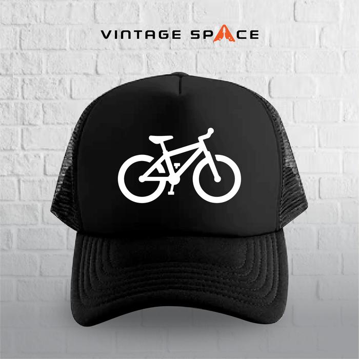 Topi trucker custom sablon satuan / topi biker / topi sepeda