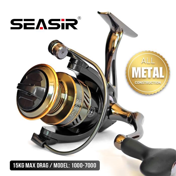 TERLARIS [] SEASIR DK 1000-7000 Reel Pancing One Way Gulungan Pancing, 14 + 1BB 5.2:1 Rasio Gigi Tar