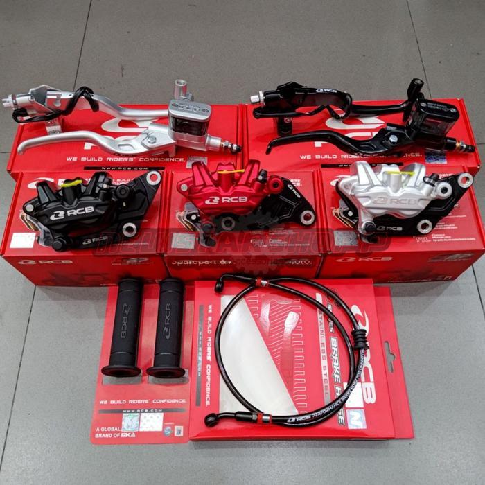 Paketan Master Rem RCB E3 14mm set kanan kiri + Kaliper RCB New S27 Series 2 piston 2p + Selang 95CM