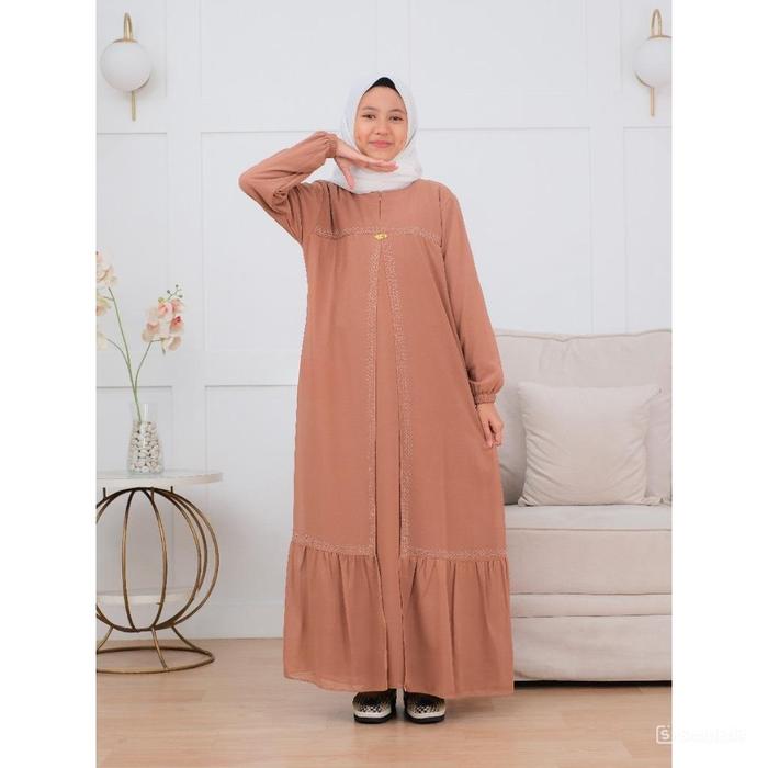 Gamis Anak Perempuan Fateena Dress Ceruty Swarovsky - Baju Muslim Lebaran 2024 - Tanggung, Syari Dew
