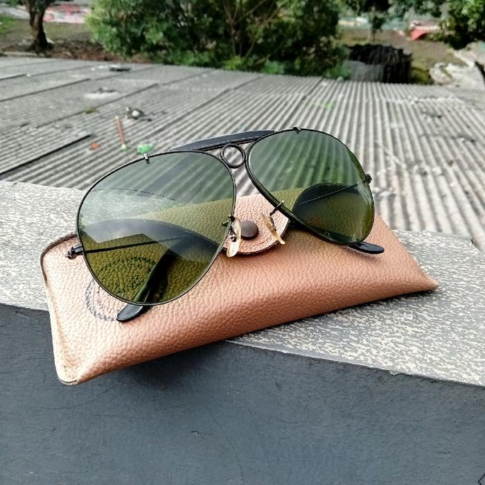 rayban Aviator b&L USA original shooter lensa RB 3 ijo botol Eyewear Sunglasses