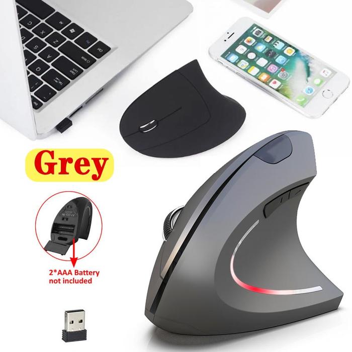 Vertical Mouse Ergonomic Wireless 3200DPI Mouse Laptop Komputer Gaming Wireless Silent - Mose Wirele