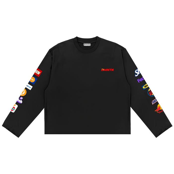 Domination Labs Longsleeve Boxy  Lengan Panjang Adsense Black