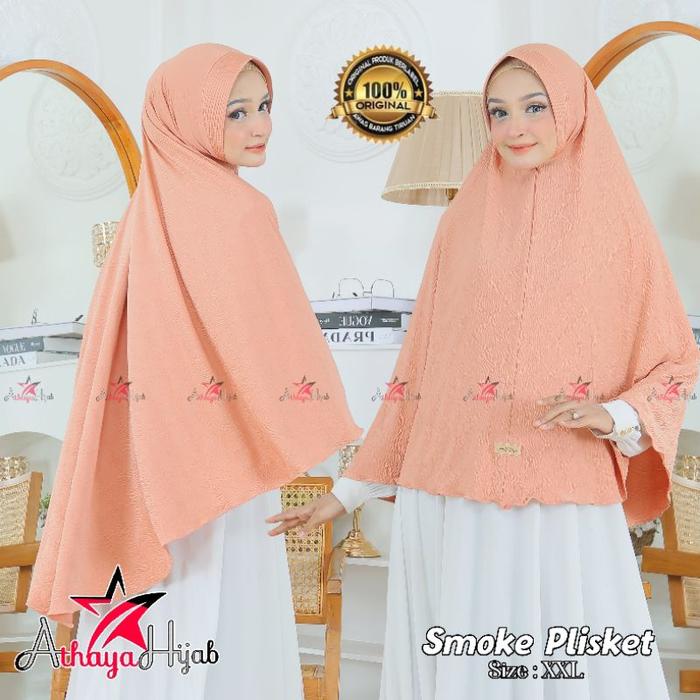 Kerudung Instan/Grosir HijabJumbo /PLISKET SMOK motif layangan /Hijab Murah Berklitas Bagus/by ATHAY
