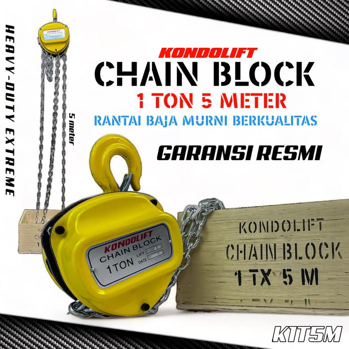 KONDO chain block 1ton 5meter katrol kerekan derek takel K1T5M