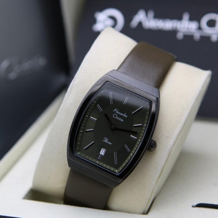 JAM TANGAN WANITA ALEXANDRE CHRISTIE AC 2909 / AC2909 LEATHER ORIGINAL - BLACK GREEN