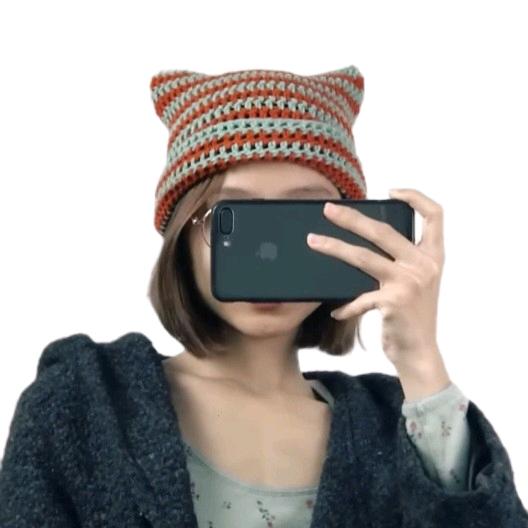 Crochet Cat Ear Beanie - veyvante
