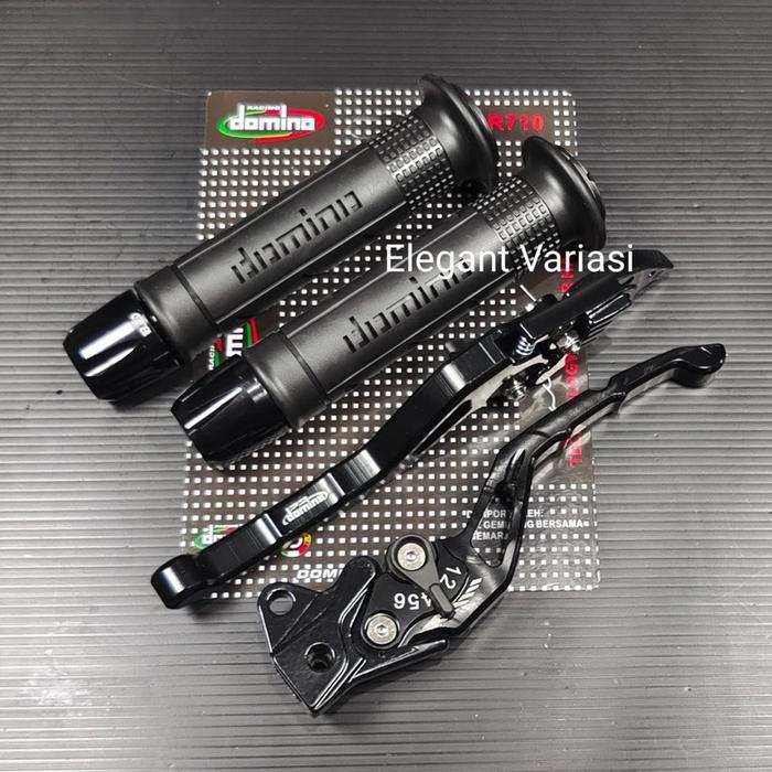 Paket 3in1 / Handgrip sisik + Jalu stang cnc + handle stelan cnc Mio Vario Beat RK king Vixion aerox