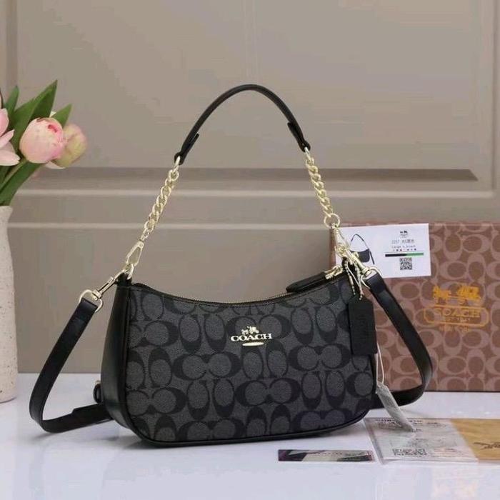 Tas Coach Slempang Terry Signature 2 tali premium Free Box 786CH