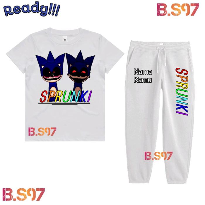 (FreeGift) Setelan Baju Kaos Jogger Anak SONIC EXE Horror INCREDIBOX SPRUNKI OC - High Quality