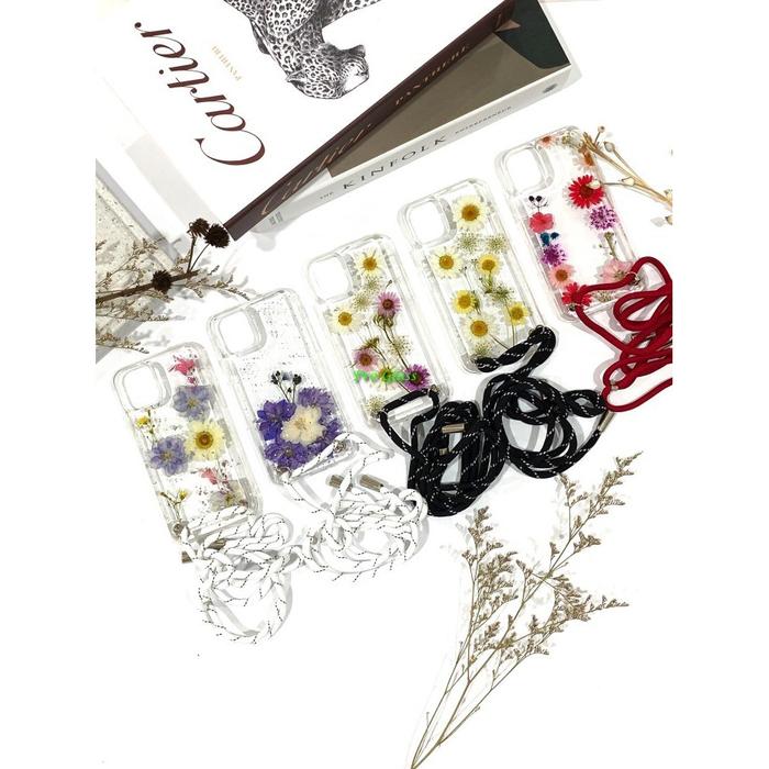 C123 Iphone 12 MINI / 12 / 12 PRO / 12 PRO MAX Dried Flower Custom Sling Case Lanyard Tali