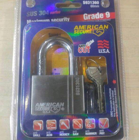 GEMBOK ANTICUT AMERICAN SECURE 60MM PENDEK