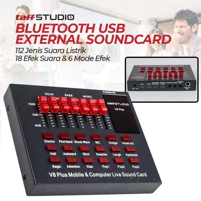 Bluetooth USB External Soundcard Recording Live Mic Headset - V8 Plus