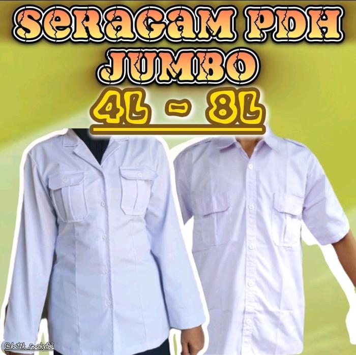 Kemeja PDH Putih Jumbo Pria Wanita | Seragam Kantor | Seragam PNS | Kemeja Dinas PNS | Baju PNS Jumb