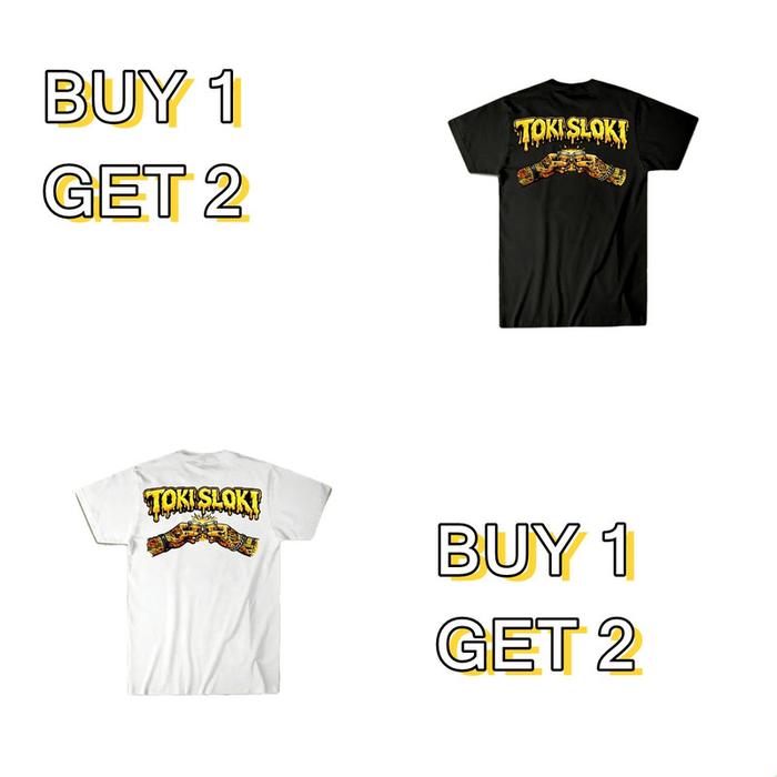 [ANAK KAOS] [BUY 1 GET 2] Kaos Oblong Pria Wanita Motif Teks "Toki Sloki" Keren Warna Hitam Putih, B