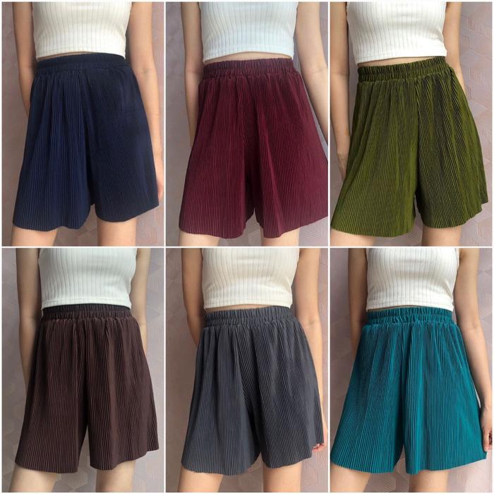 Celana Hotpants plisket lidi/Celana pendek Plisket kekinian gaul korea cewe Perempuan Wanita dewasa