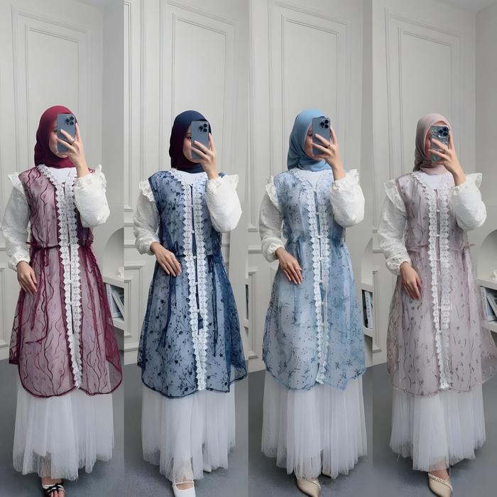 Namira Outer Tunik Brocade lace outer Atasan Wanita Lengan Panjang Undak | Outer Kondangan | Outer R