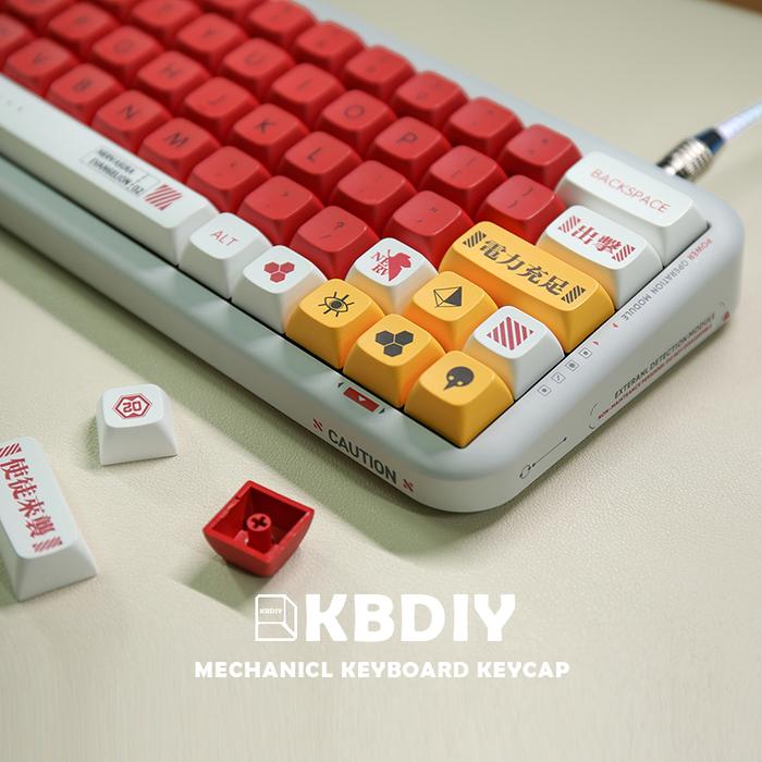 KBDiy EVA 2 138 Key Caps XDA Profile PBT Keycaps Backlit Retro Anime