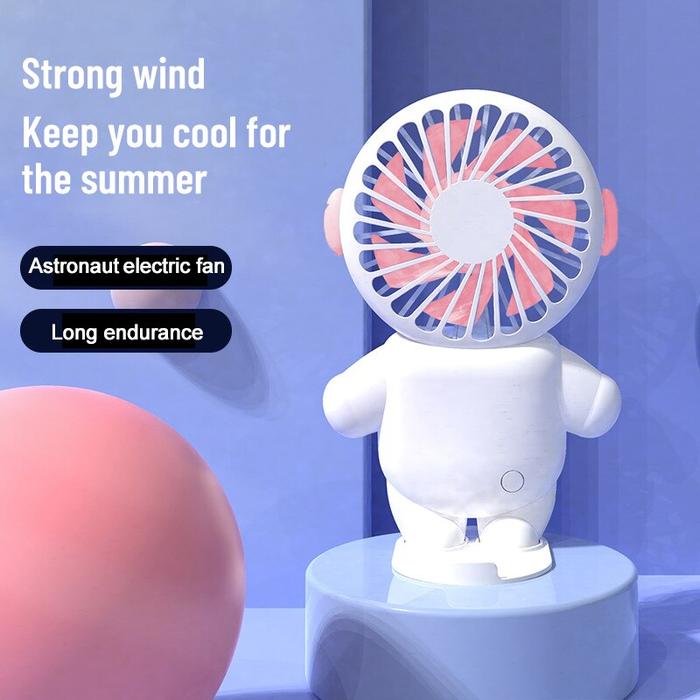 1Pc USB Charging Small Fan Portable Pink And Blue Astronaut Mini Fan