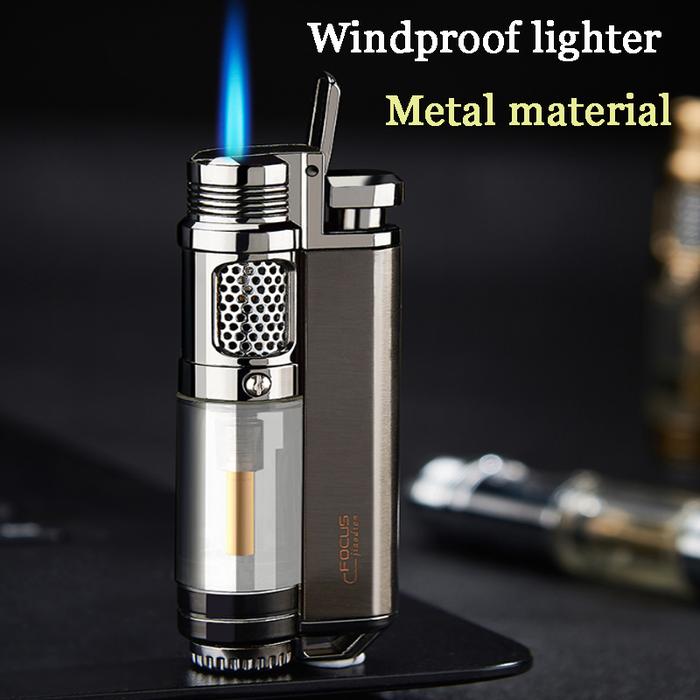 Windproof Butane Lighter Metal Cool Torch Turbo Jet Lighter Dropship