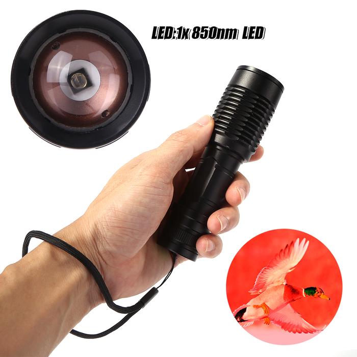 LED Infrared Outdoor Hunting IR Flashlight 10W 850nm Night Vision