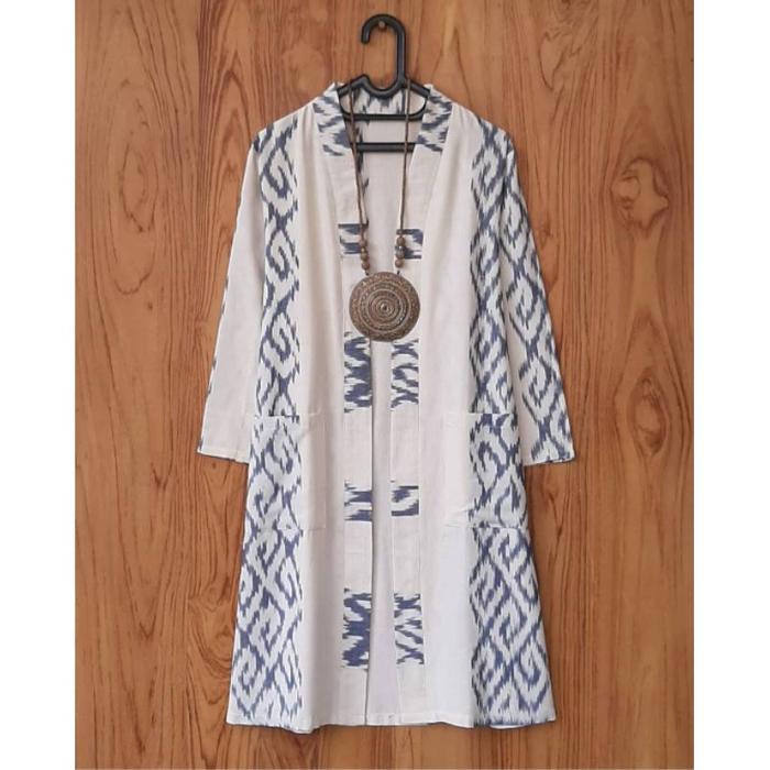 outer outer tenun - outer putih - outer etnik - blouse etnik - blouse tenun