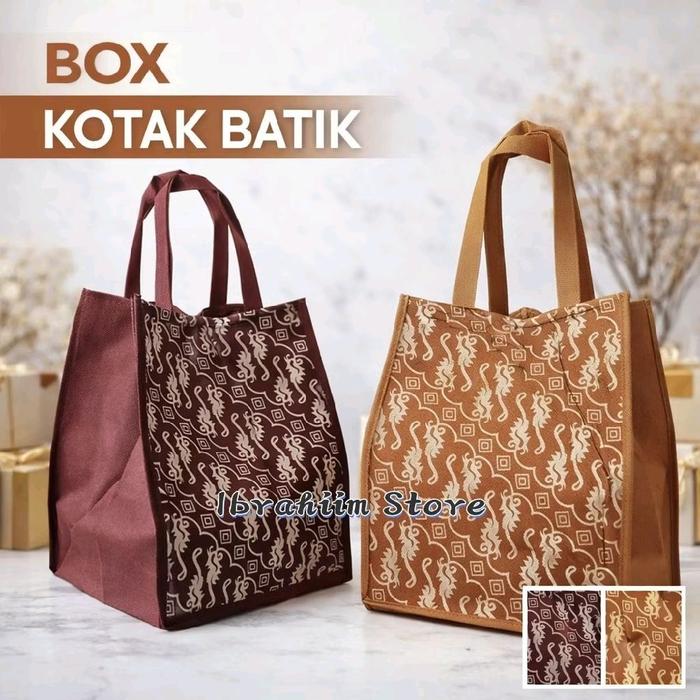 (ISI 12 PCS) TERLARIS TAS BERKAT BATIK MEWAH TEBAL UKURAN 22x22 CM TEBAL 60 GSM/ TAS HAJATAN TEBAL D