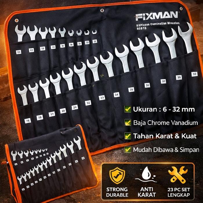 Fixman B0910 23Pcs Combination Wrench Set