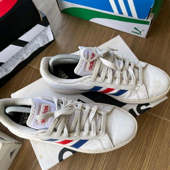 Adidas Grand Court Base 2.0 GW9252 Original White Blue Red Size 41 1/3 Second Like New bukan Nike Co