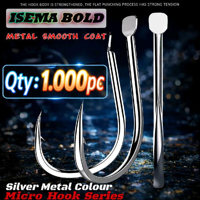 GROSIR 1.000 BUAH HOOK ISEMA BOLD MICRO JIGGING KAIL GARONG BUKAN KATYUSHA/DAICHI WHITE NICKLE [JH19
