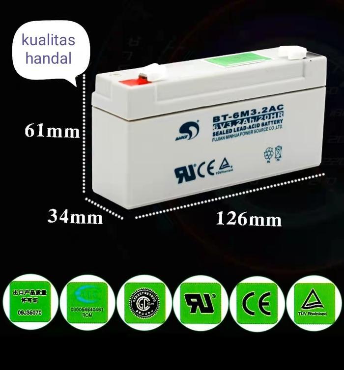 Aki 6v 3.2ah & 6V 4.0Ah baterai kering sesuai timbangan danproduk lain