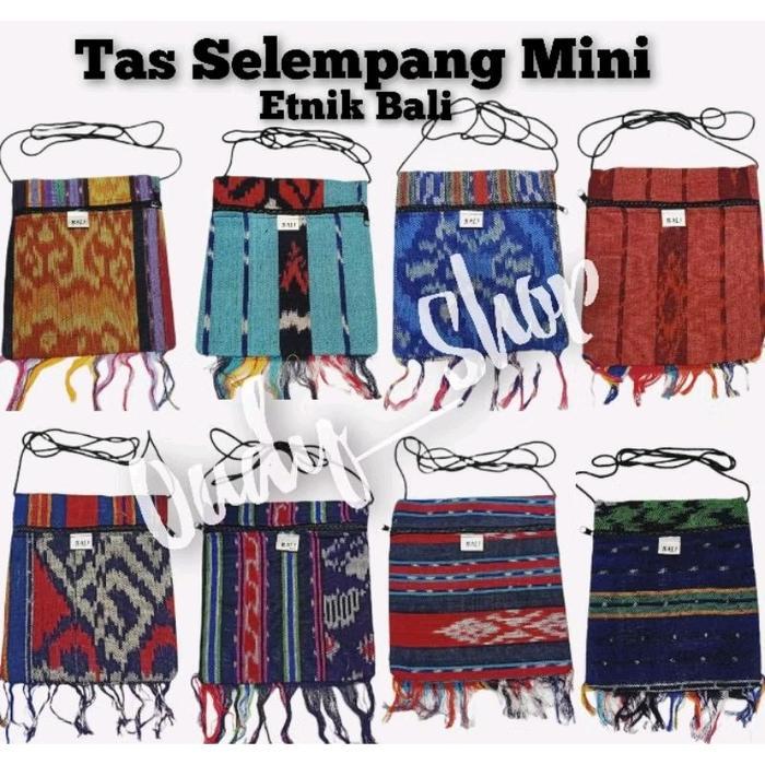 Ready Tas Slempang Selempang Tenun Mini Etnik Asli Bali Oleh-Oleh Souvenir Khas Bali Tas Passport Sl