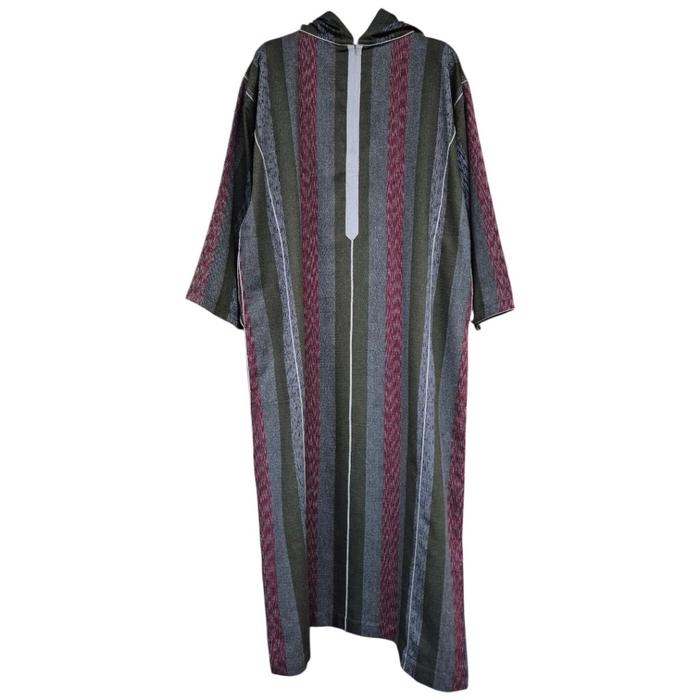 Djellaba.Id Gamis Umroh Baju Muslim Jubah Sholat Hoodie Jalabah Kapucong Maroko Pria Semiwool Abu Hi