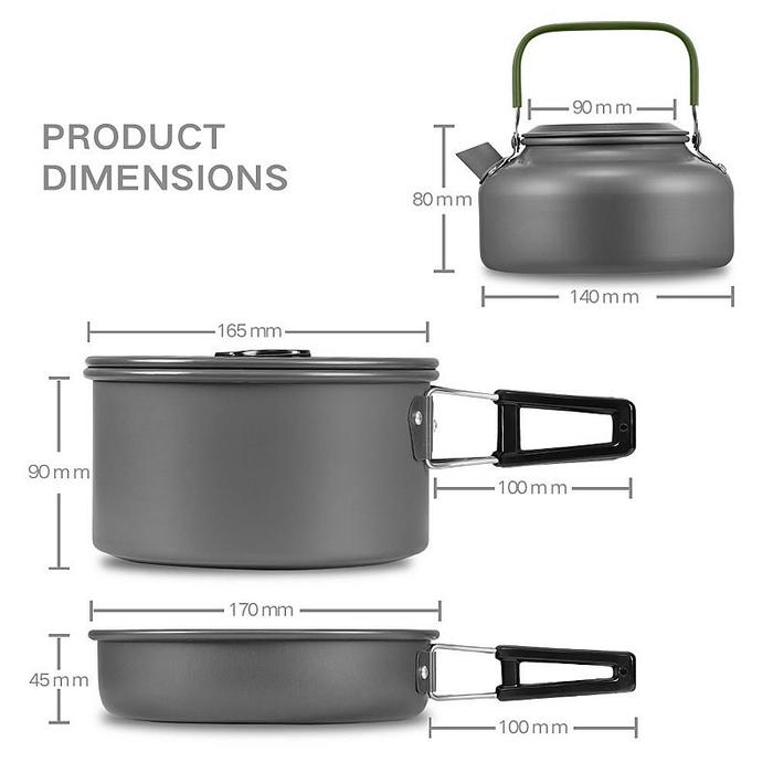 Outdoor Camping Backpacking Hiking Picnic Cookware Kit Cookware Set