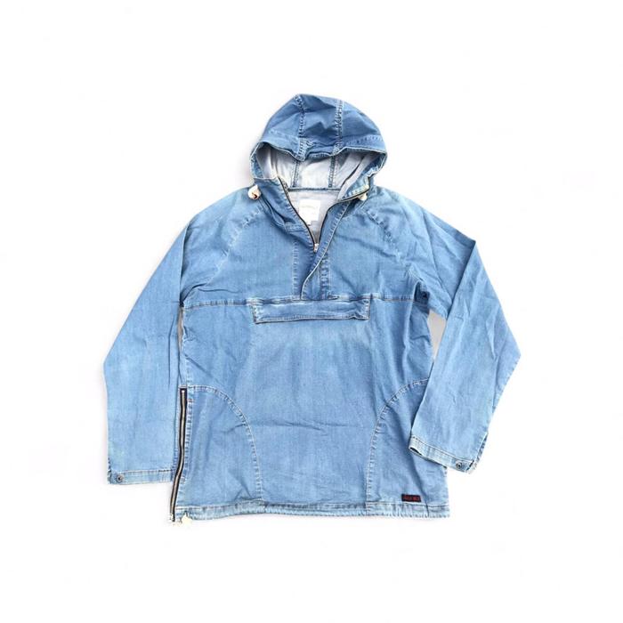 Gramicci Outdoor Mountaineering Cagoule Smock Anorak Blue Jeans hoodie jacket  Size L  Fast Response